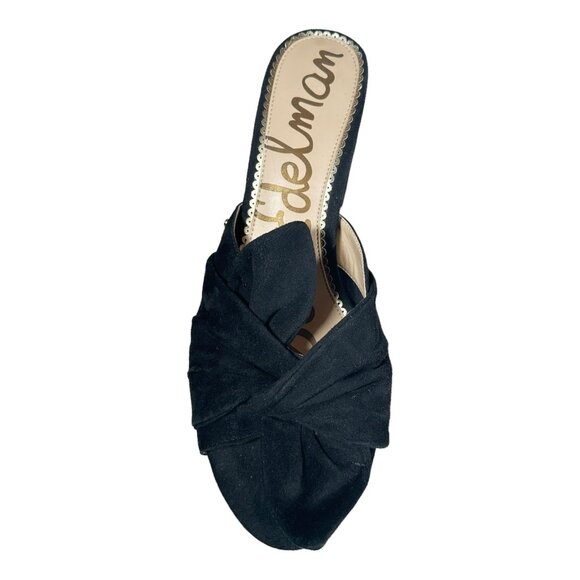 Sam Edelman Suede Knotted Bow Block Heel Size 11 Mules Slip On - Picture 4 of 8